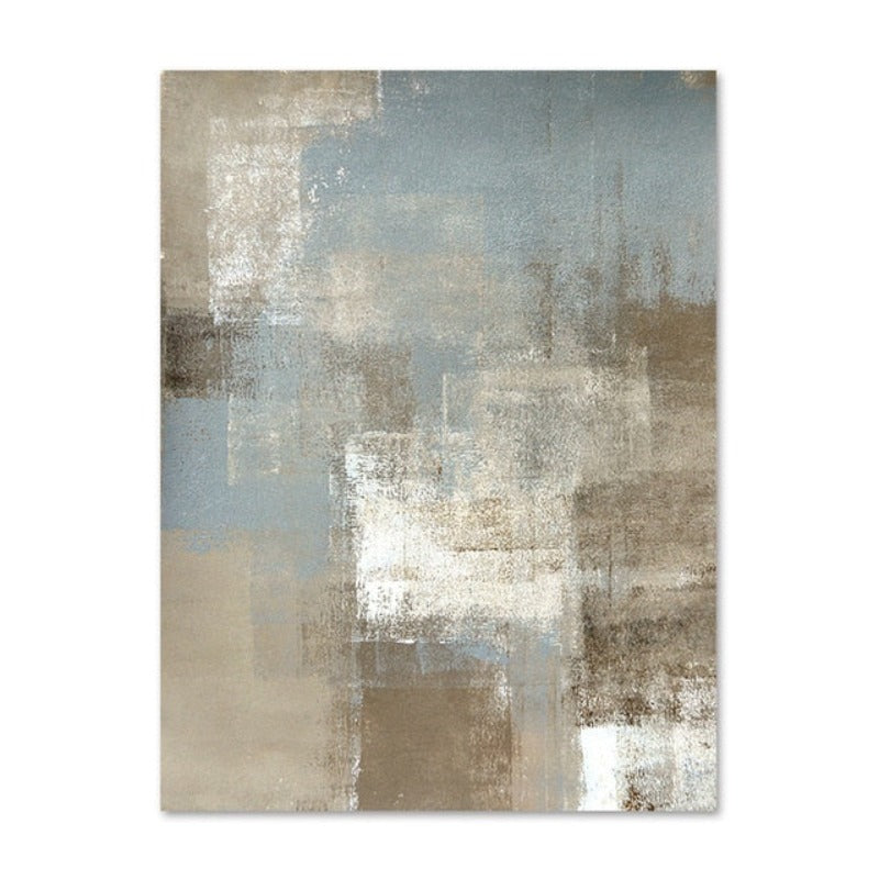 Abstrakt lerretsmaleri i vintagestil i grått og beige