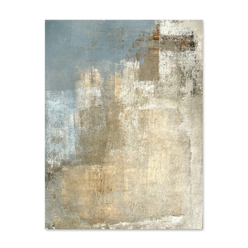 Abstrakt lerretsmaleri i vintagestil i grått og beige