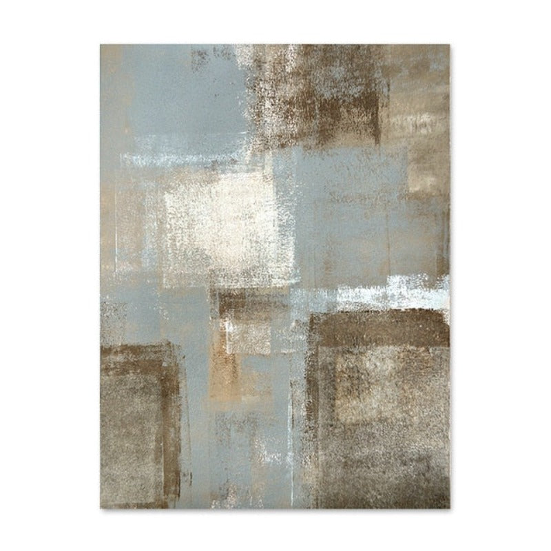 Abstrakt lerretsmaleri i vintagestil i grått og beige