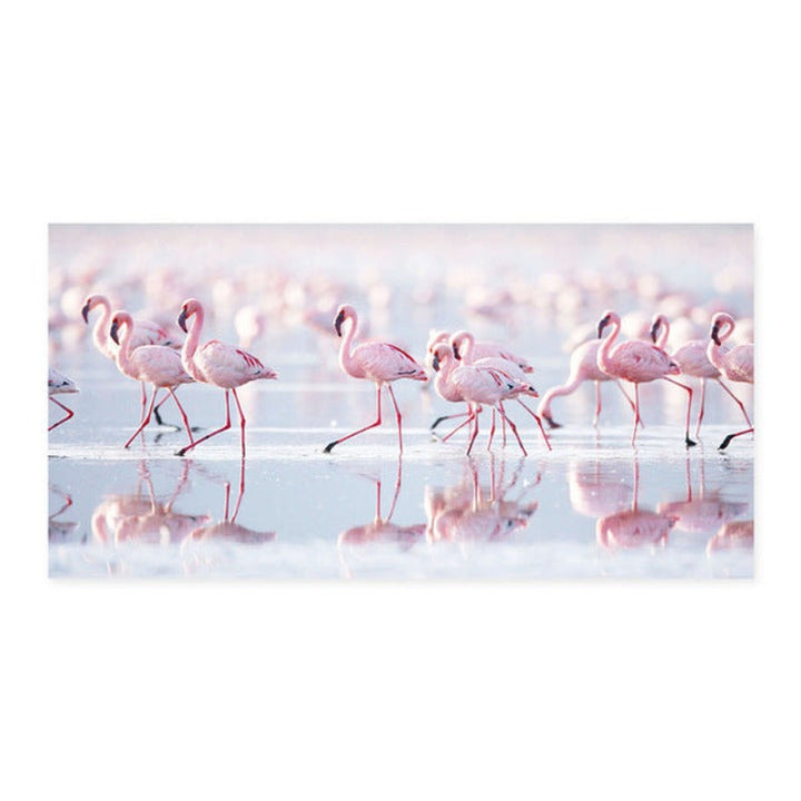 Vakre flamingo i innsjøen - Lerret veggkunst maleri | Skanto