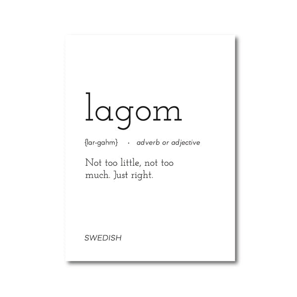 Hygge Lagom Definisjon Minimalistisk Nordisk Veggkunst Svart Hvit Fin Kunst Lerretsutskrifter Svensk Dansk Norsk Livsstil Sitater Plakater For moderne Hjem Kontor | Skanto