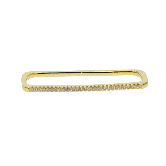 Skanto | 1 stk øre hvit regnbue cz rektangel cuff øredobb