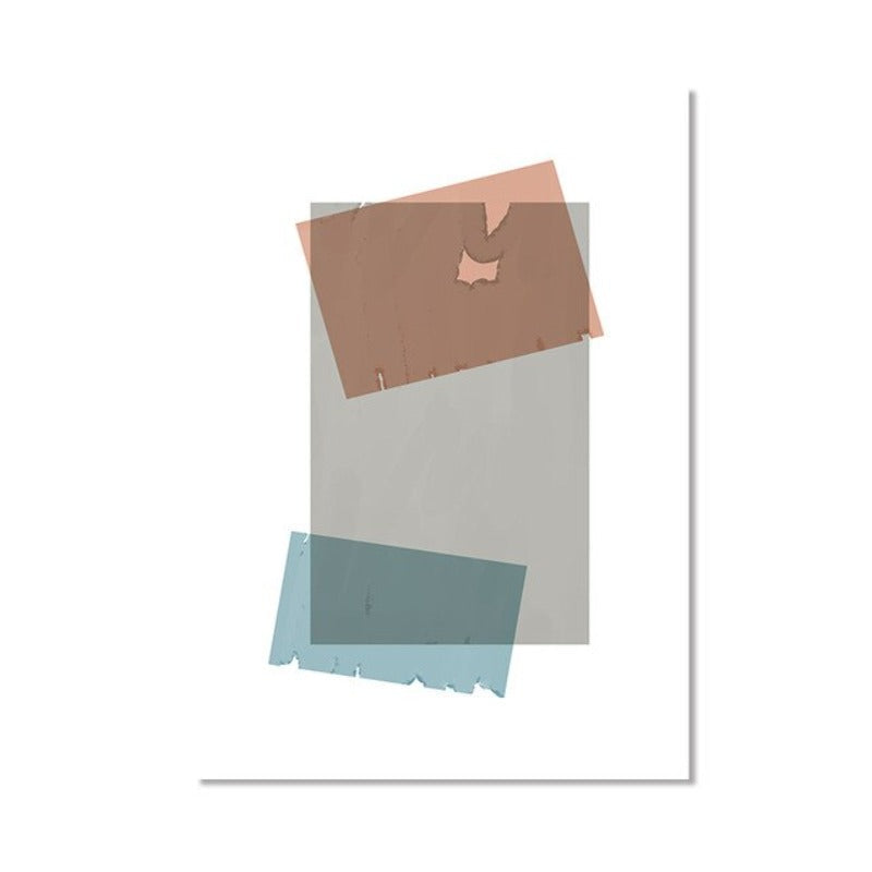 Geometrisk abstrakt fargerik veggkunst - lerret veggkunst maleri