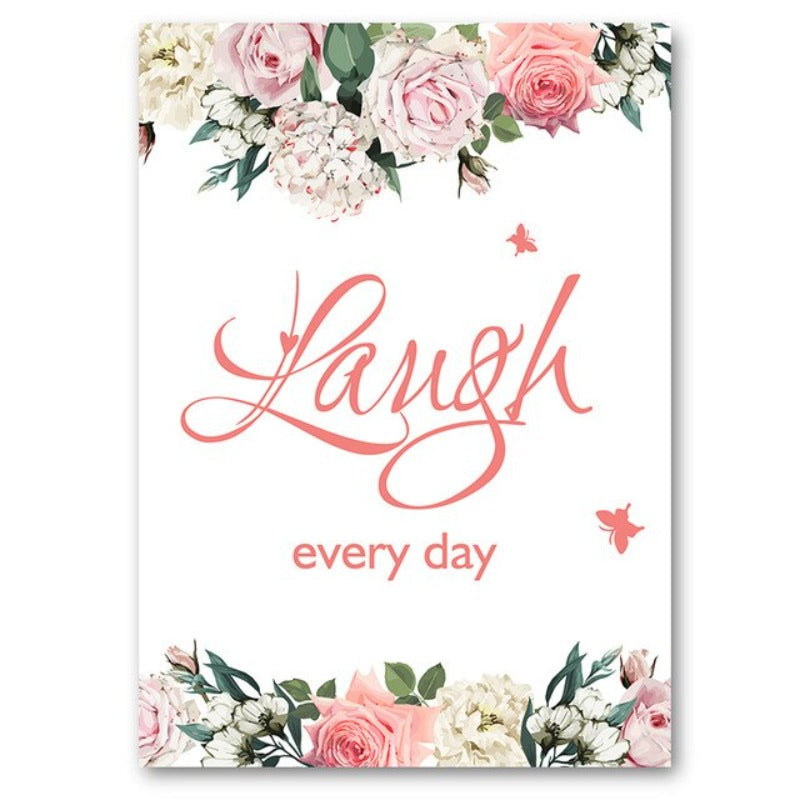 Live Laugh Live Sitater Blomster Veggkunst - Lerret Veggkunst Maleri