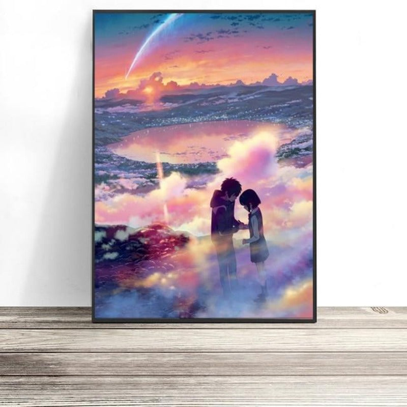 Fantastisk dag- og nattskyline – lerretsbilde