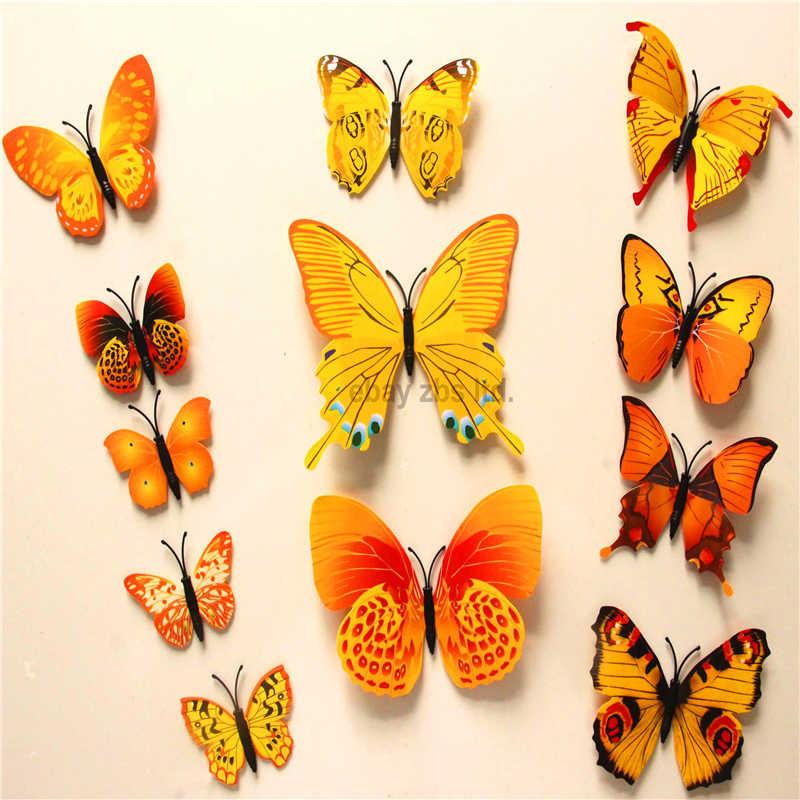 Butterfly 3D Veggklistremerker - 12 Stykker | Skanto