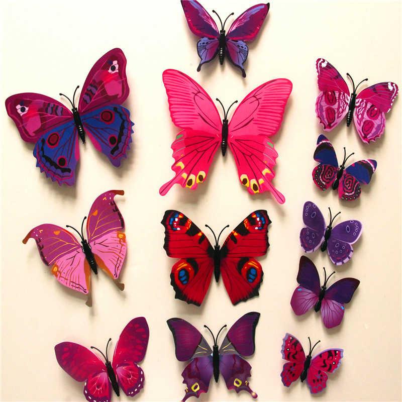 Butterfly 3D Veggklistremerker - 12 Stykker | Skanto