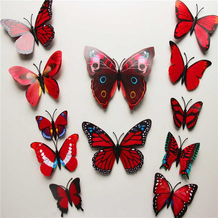 Butterfly 3D Veggklistremerker - 12 Stykker | Skanto