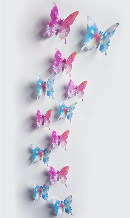 Butterfly 3D Veggklistremerker - 12 Stykker | Skanto