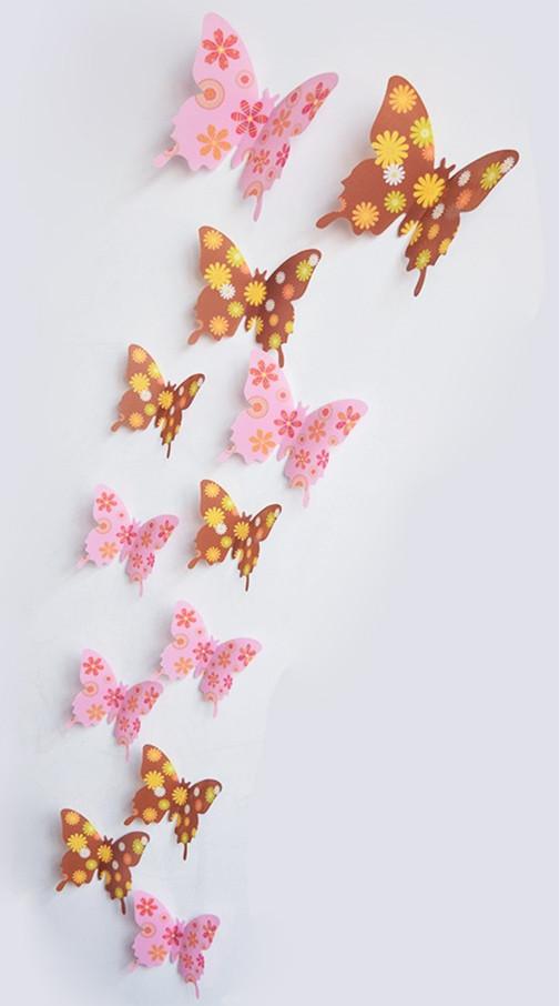 Butterfly 3D Veggklistremerker - 12 Stykker | Skanto