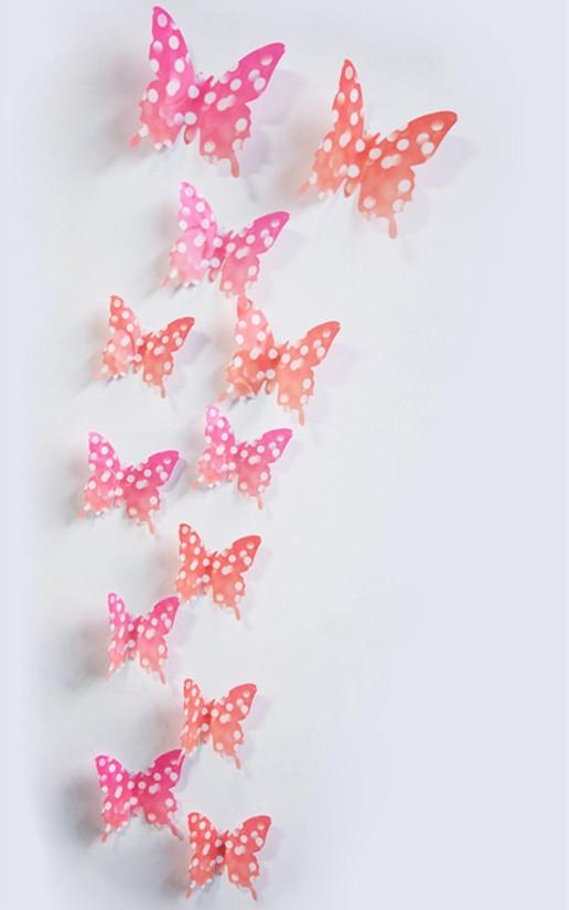 Butterfly 3D Veggklistremerker - 12 Stykker | Skanto