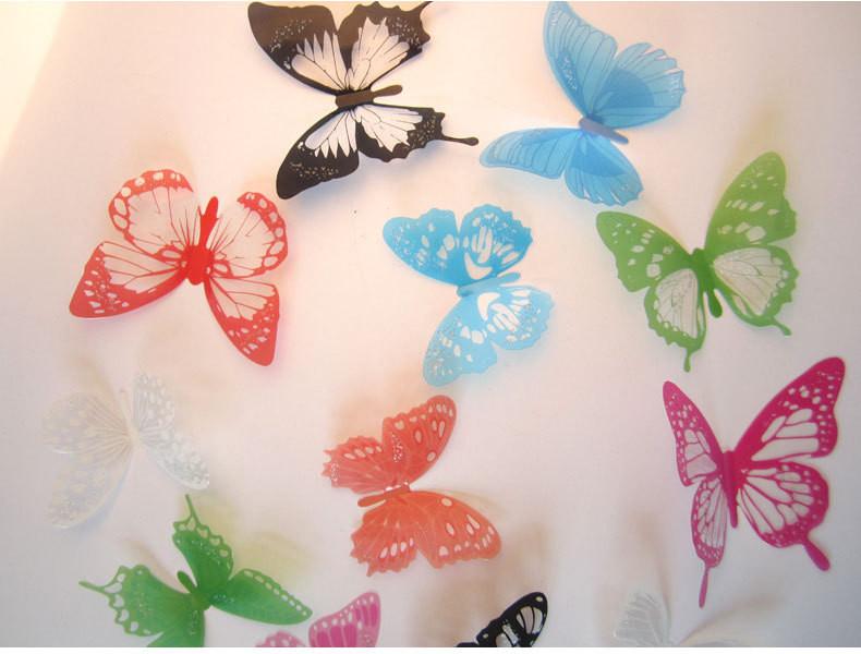 Butterfly 3D Veggklistremerker - 12 Stykker | Skanto