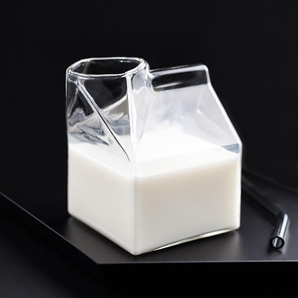 Glas Melkekartong Kanne – 350ml Moderne Borosilikatkanner | Skanto