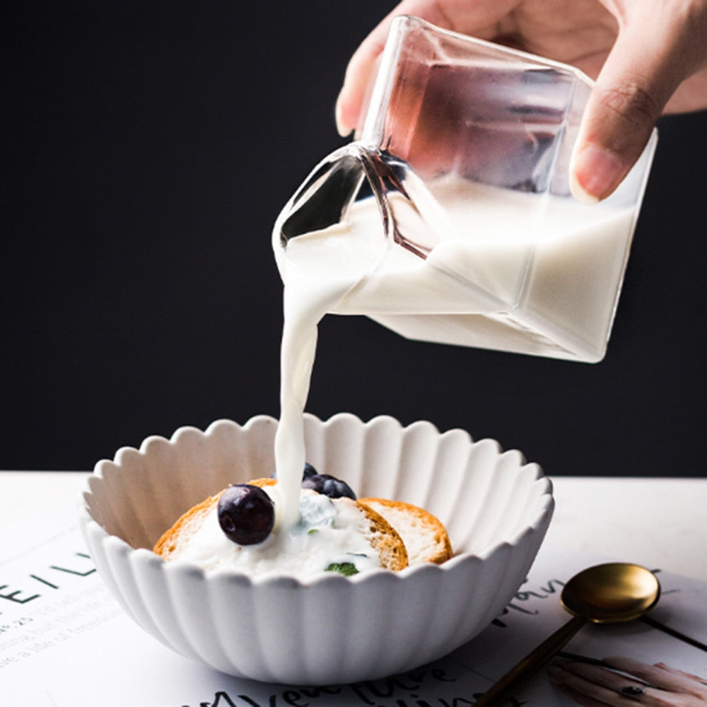 Glas Melkekartong Kanne – 350ml Moderne Borosilikatkanner | Skanto