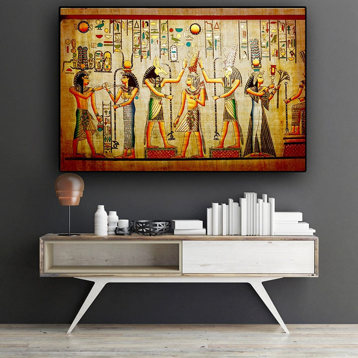 Pharao Retro Painting - Lerretsveggkunst Maleri
