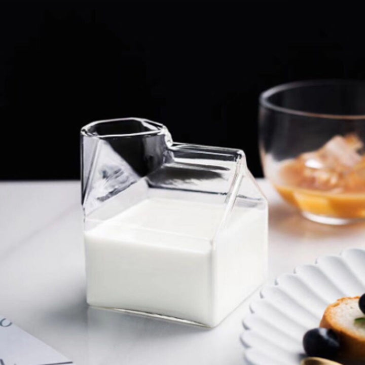 Glas Melkekartong Kanne – 350ml Moderne Borosilikatkanner | Skanto