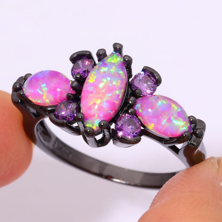 Pink Fire Opal Ameythst Ring | Skanto