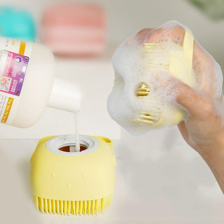 Silikonkroppsbørste med sjampo-dispenser | Skanto