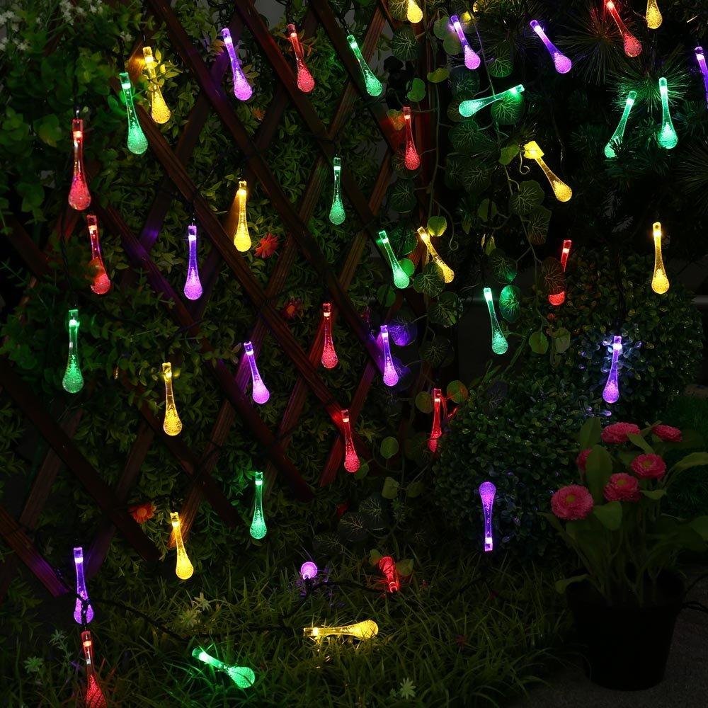 Skanto | LumiDew Soldråper Lyskilder | Solcelledrevet LED Lyskilder for Hage & Terrasse | Varm Hvit, Hvit & Flerfarget