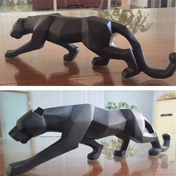 Skanto | Moderne Harpiks Geometrisk Svart Panther Skulptur