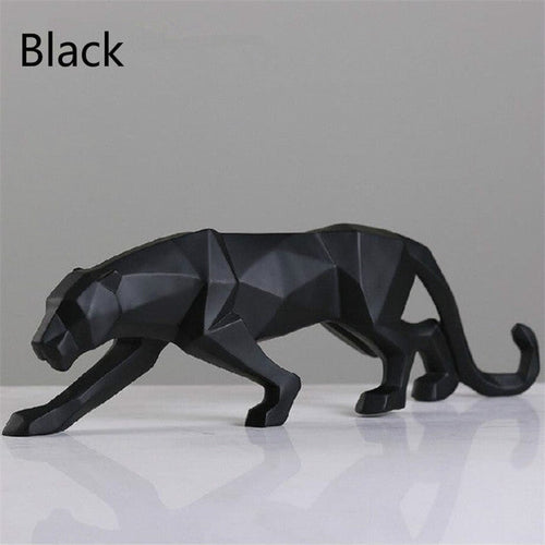 Moderne Harpiks Geometrisk Svart Panther Skulptur | Skanto