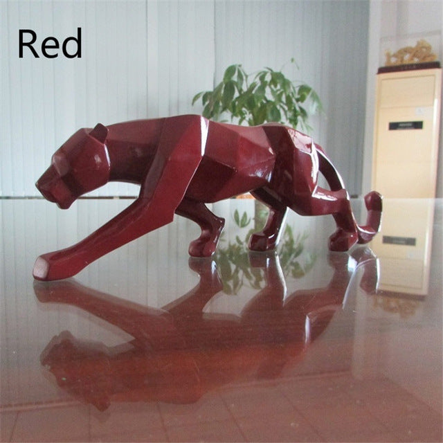 Skanto | Moderne Harpiks Geometrisk Svart Panther Skulptur