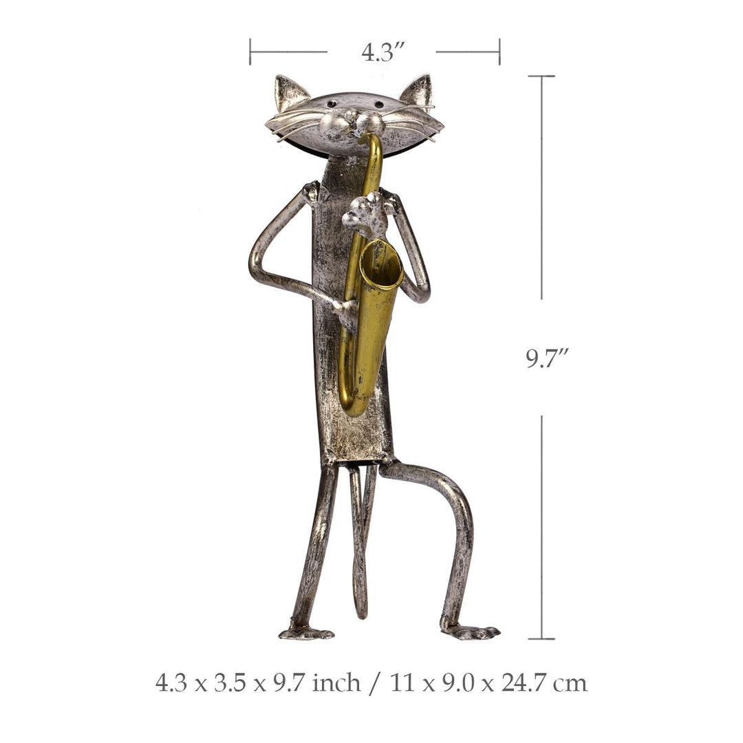 3 Mini Musiker Katter Moderne Skulptur | Skanto