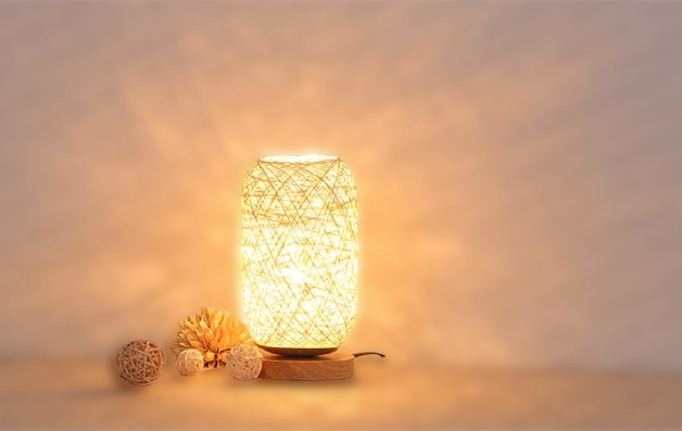 Skanto | Bordlampe laget av rotangtre