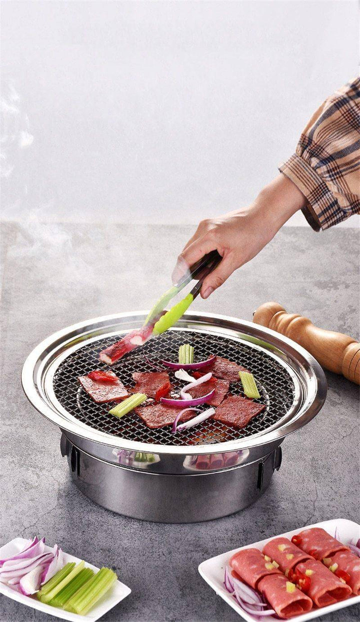 Bærbar Koreansk Stil Rustfritt Stål Kull Campinggrill | Skanto