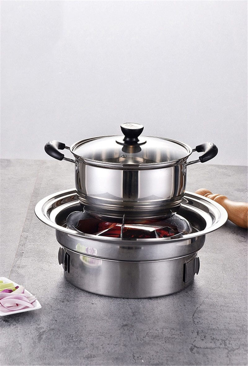 Bærbar Koreansk Stil Rustfritt Stål Kull Campinggrill | Skanto