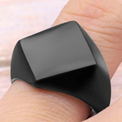 Skanto | Elegant Minimal Matt Fyrkantet Ring
