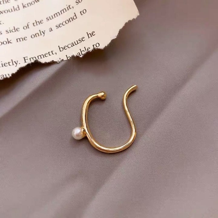 Skanto | Minimalistisk Simulert Rund Liten Perle Øreklemme Øredobber For Kvinner