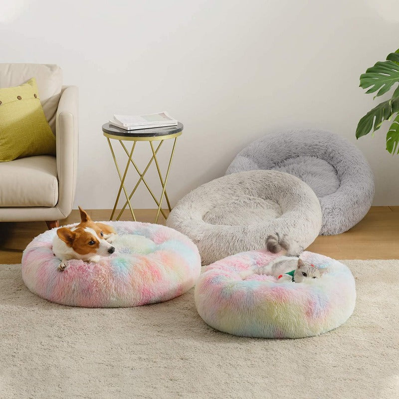 Skanto | Beef Rainbow Ekstra Plysj Beroligende Donut Hundesenger