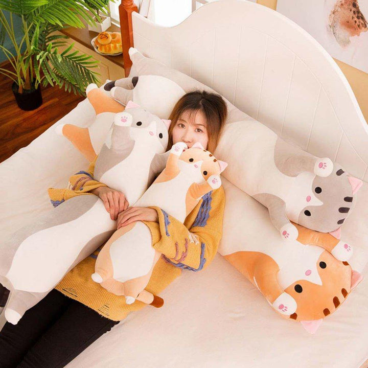 Søt katt myk lang katt plush pute | Skanto