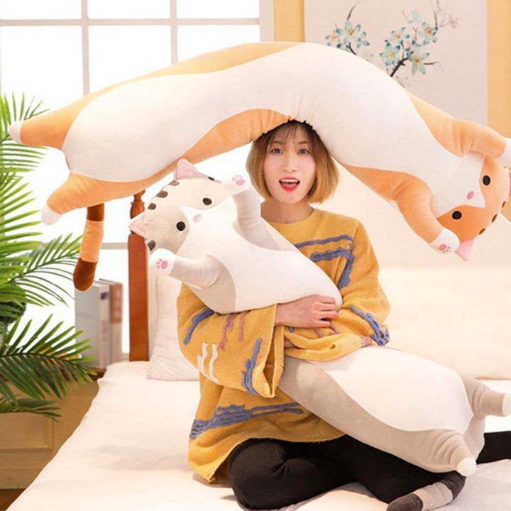 Søt katt myk lang katt plush pute | Skanto