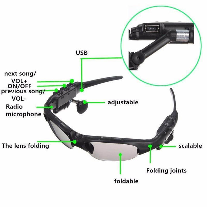 Smart Bluetooth Headset Kjøremodus Solbriller | Skanto