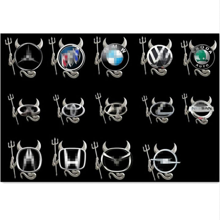 Skanto | 3D Morsom Lite Djevel Demon Horn Sticker for Biler