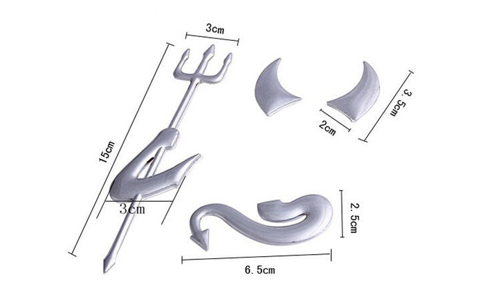 Skanto | 3D Morsom Lite Djevel Demon Horn Sticker for Biler