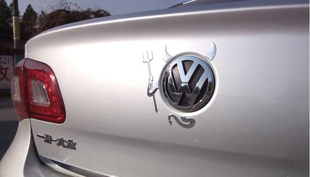 Skanto | 3D Morsom Lite Djevel Demon Horn Sticker for Biler