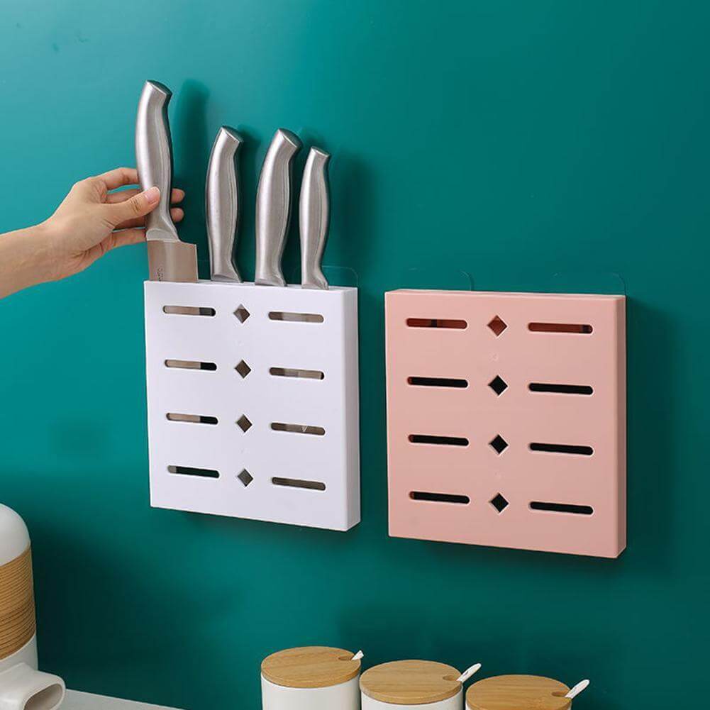 2PCS Firkantet Pastell Mavi Veggmontert Knivorganisator | Skanto