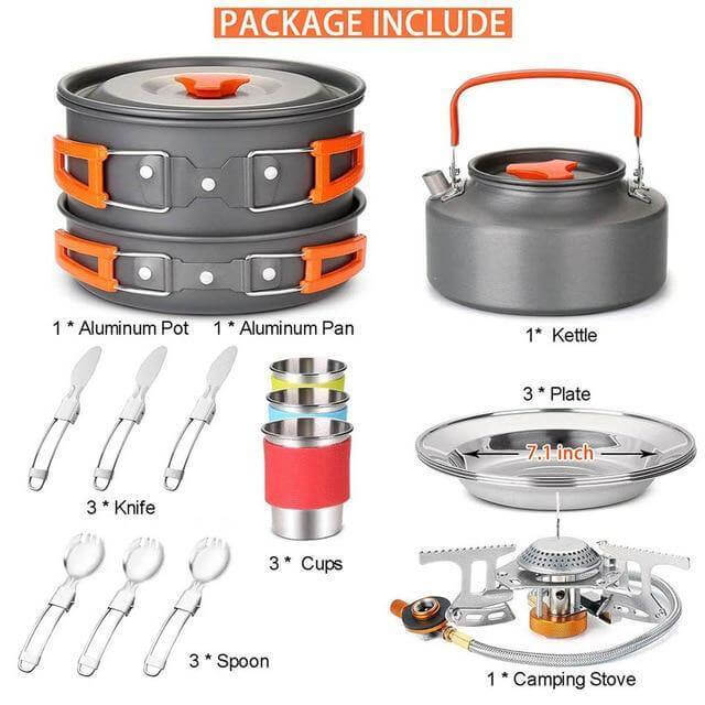 Spider X Camping Stove Set med Kjøkkenutstyr | Skanto