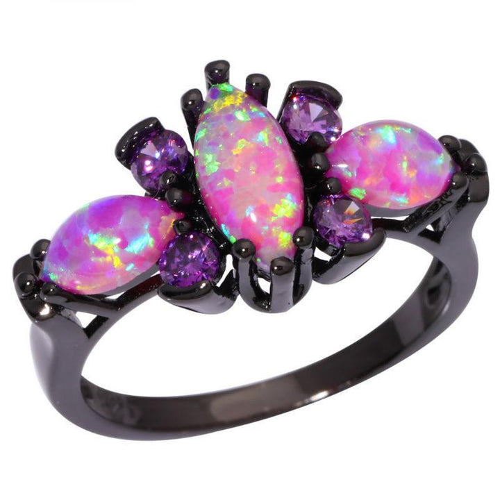 Pink Fire Opal Ameythst Ring | Skanto