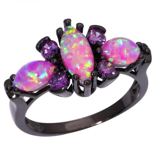 Pink Fire Opal Ameythst Ring | Skanto