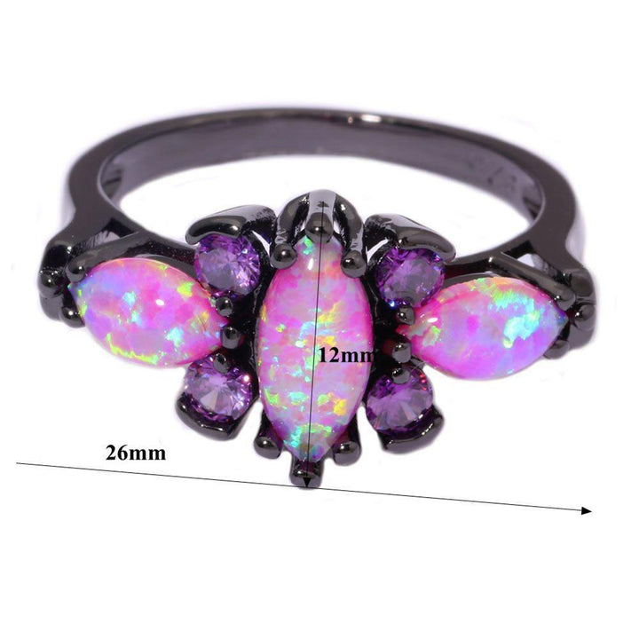 Pink Fire Opal Ameythst Ring | Skanto