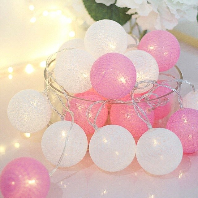 LED bomull kule lys girlander