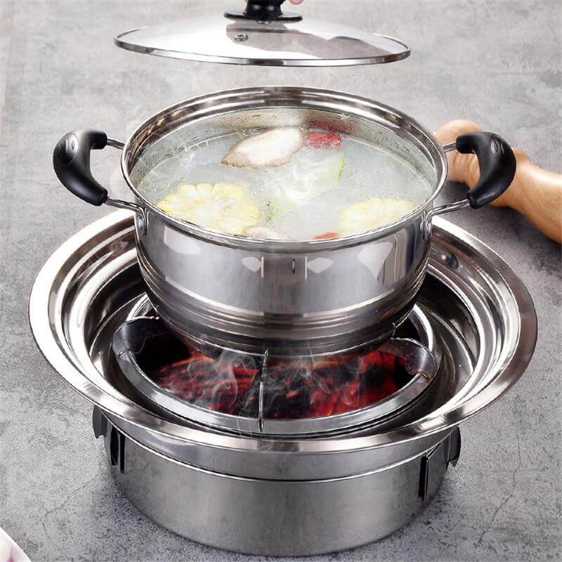 Bærbar Koreansk Stil Rustfritt Stål Kull Campinggrill | Skanto