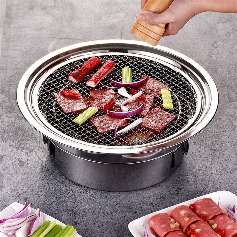 Bærbar Koreansk Stil Rustfritt Stål Kull Campinggrill | Skanto