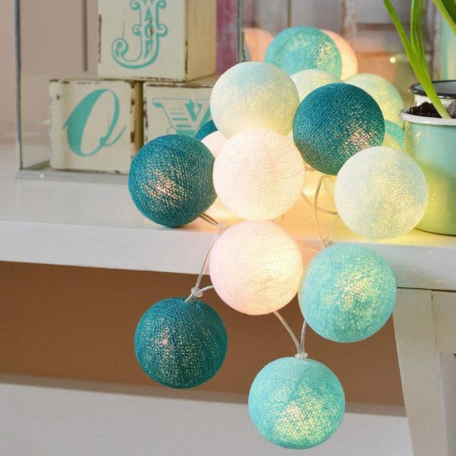 Joyful Cotton Light Ball Garland - LumiBall | Skanto