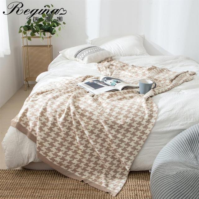 Skanto | PlaidLuxe Houndstooth Kasteteppe | Rutete Design | Myk & Koselig | Ulike Størrelser