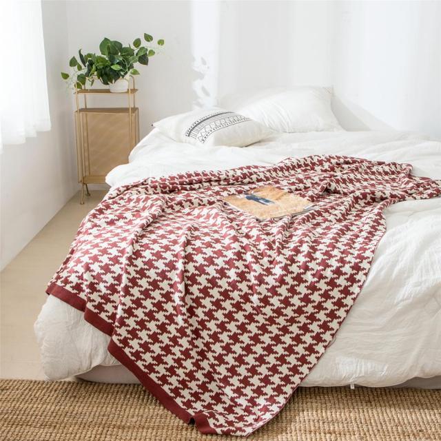 Skanto | PlaidLuxe Houndstooth Kasteteppe | Rutete Design | Myk & Koselig | Ulike Størrelser